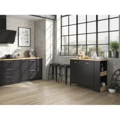 Bartafels-DIAGONE Draaibare bar Manchester - zwart/eikenlook