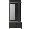 Kapstokken-DIAGONE Entreekast Store - Incl stang en spiegel - 190 cm hoog - Zwart