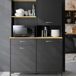 Buffetkasten-DIAGONE Microgolfkast Manchester - 119 x 41 x 180 cm - Helvezia Oak-design