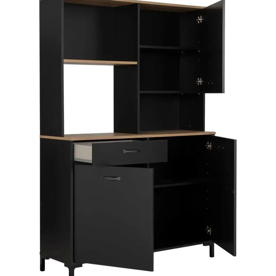 Buffetkasten-DIAGONE Microgolfkast Manchester - 119 x 41 x 180 cm - Helvezia Oak-design