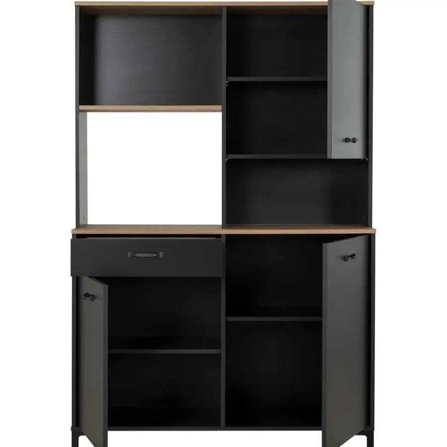 Buffetkasten-DIAGONE Microgolfkast Manchester - 119 x 41 x 180 cm - Helvezia Oak-design
