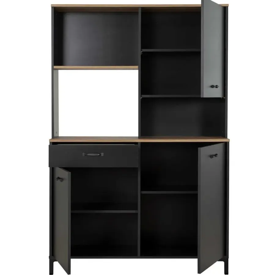 Buffetkasten-DIAGONE Microgolfkast Manchester - 119 x 41 x 180 cm - Helvezia Oak-design