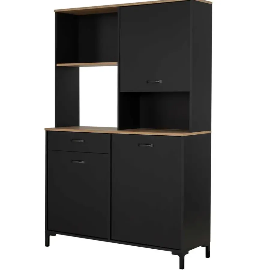 Buffetkasten-DIAGONE Microgolfkast Manchester - 119 x 41 x 180 cm - Helvezia Oak-design