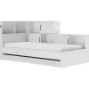1-Persoons Bedden-DIAGONE Tienerbed met bedlade en opbergruimte Erwan - 90 x 200 cm - Wit