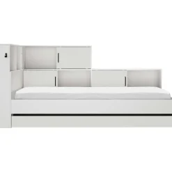 1-Persoons Bedden-DIAGONE Tienerbed met bedlade en opbergruimte Erwan - 90 x 200 cm - Wit