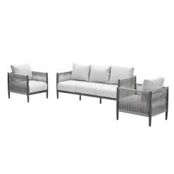Garden Impressions Diamo loungeset - 3-delig - carbon black - grey sand - valley sand
