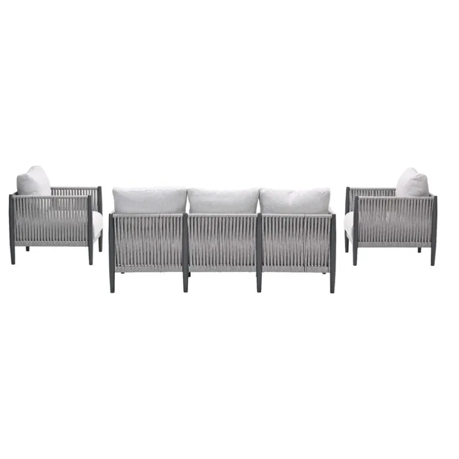 Garden Impressions Diamo loungeset - 3-delig - carbon black - grey sand - valley sand
