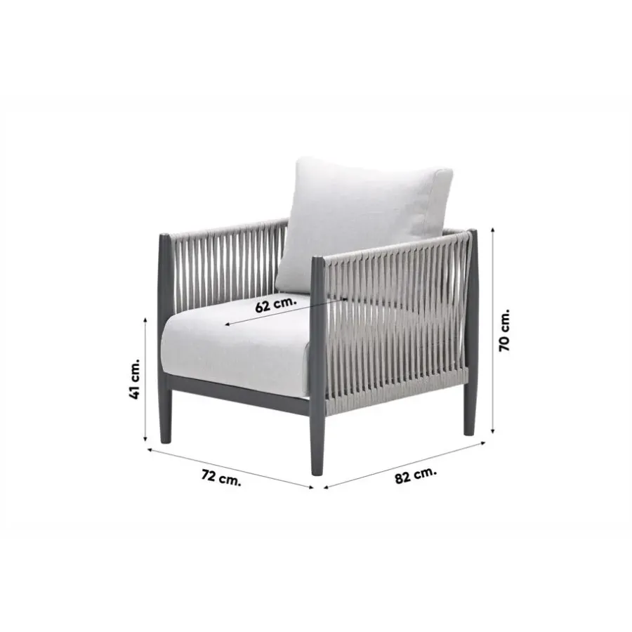 Garden Impressions Diamo loungeset - 3-delig - carbon black - grey sand - valley sand