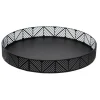 Dienbladen-Secret de Gourmet Dienblad - zwart - D30 cm - metaal - rond - met rand