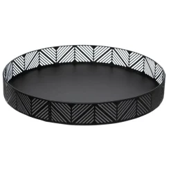 Dienbladen-Secret de Gourmet Dienblad - zwart - D30 cm - metaal - rond - met rand