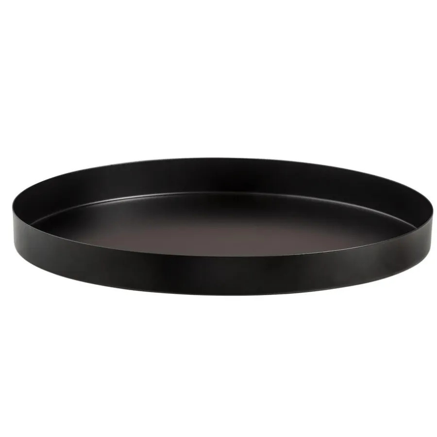Leen Bakker Dienblad Fenno decoratief - zwart - metaal - Ø30 cm