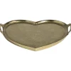 Dienbladen-Leen Bakker Dienblad Hart goudkleur aluminium - 30x33 cm