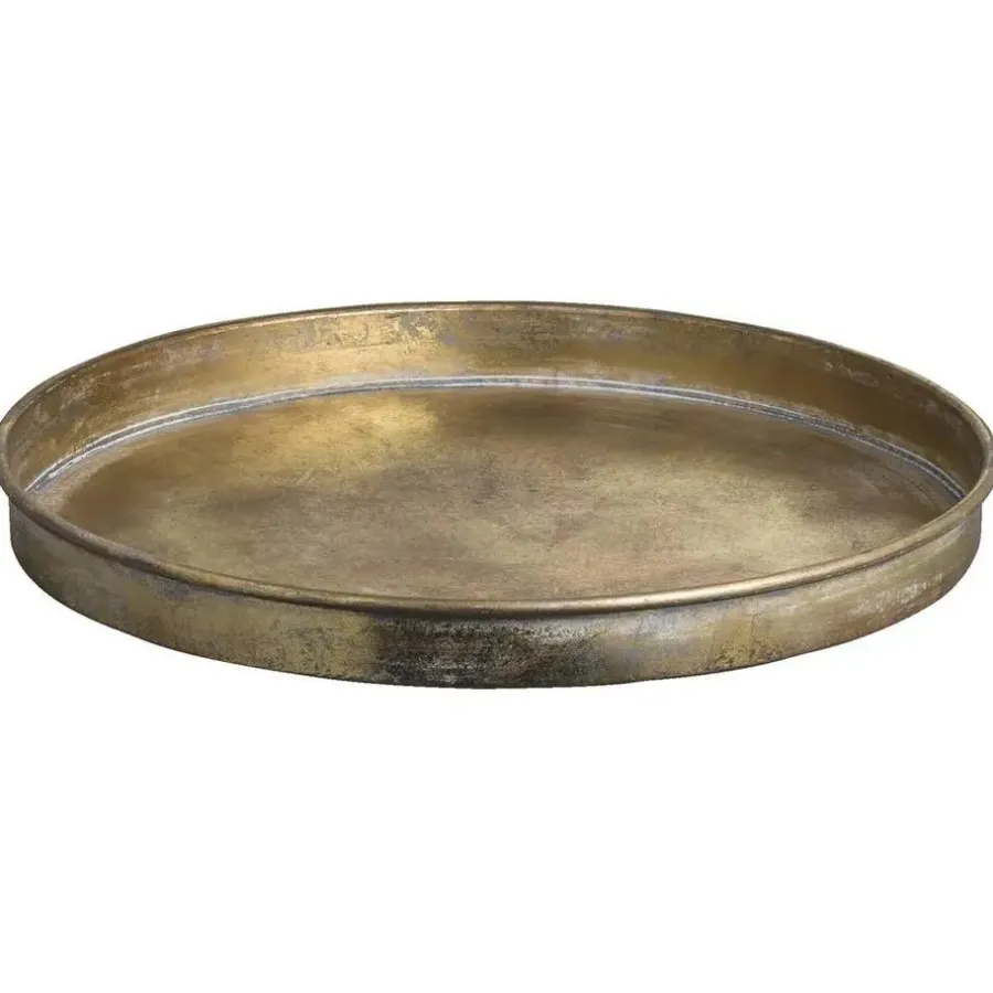 Leen Bakker Dienblad Krist - goudkleurig - 4,2xØ47 cm