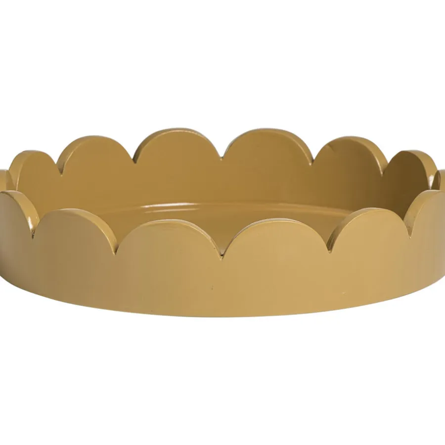 Leen Bakker Dienblad Scallop - oker - Ø25 cm