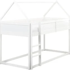 1-Persoons Bedden-Beliani DIENNE - Kinderbed - Wit - 90 x 200 cm - Dennenhout