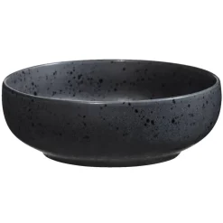 Leen Bakker Diep bord Liz - zwart - stoneware - Ø16,3 cm