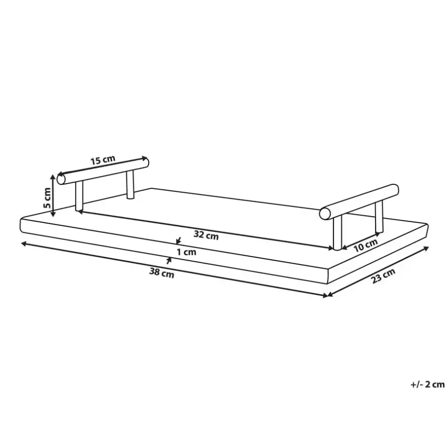 Dienbladen-Beliani DIMARI - Decoratief dienblad - Wit/Gouden - Marmer