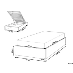 1-Persoons Bedden-Beliani DINAN - Eenpersoonsbed - Roze - 90 x 200 cm - Bouclé