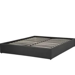 Beliani DINAN - Tweepersoonsbed - Grijs - 160 x 200 cm - Polyester