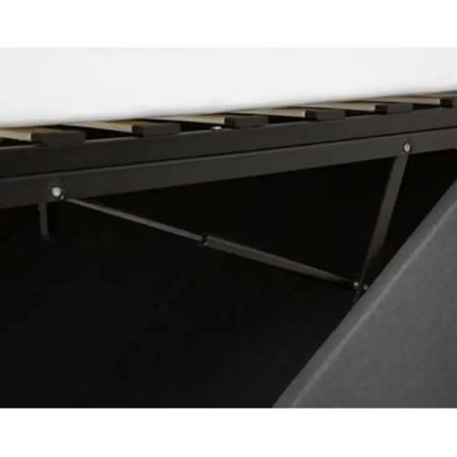 Beliani DINAN - Tweepersoonsbed - Grijs - 160 x 200 cm - Polyester