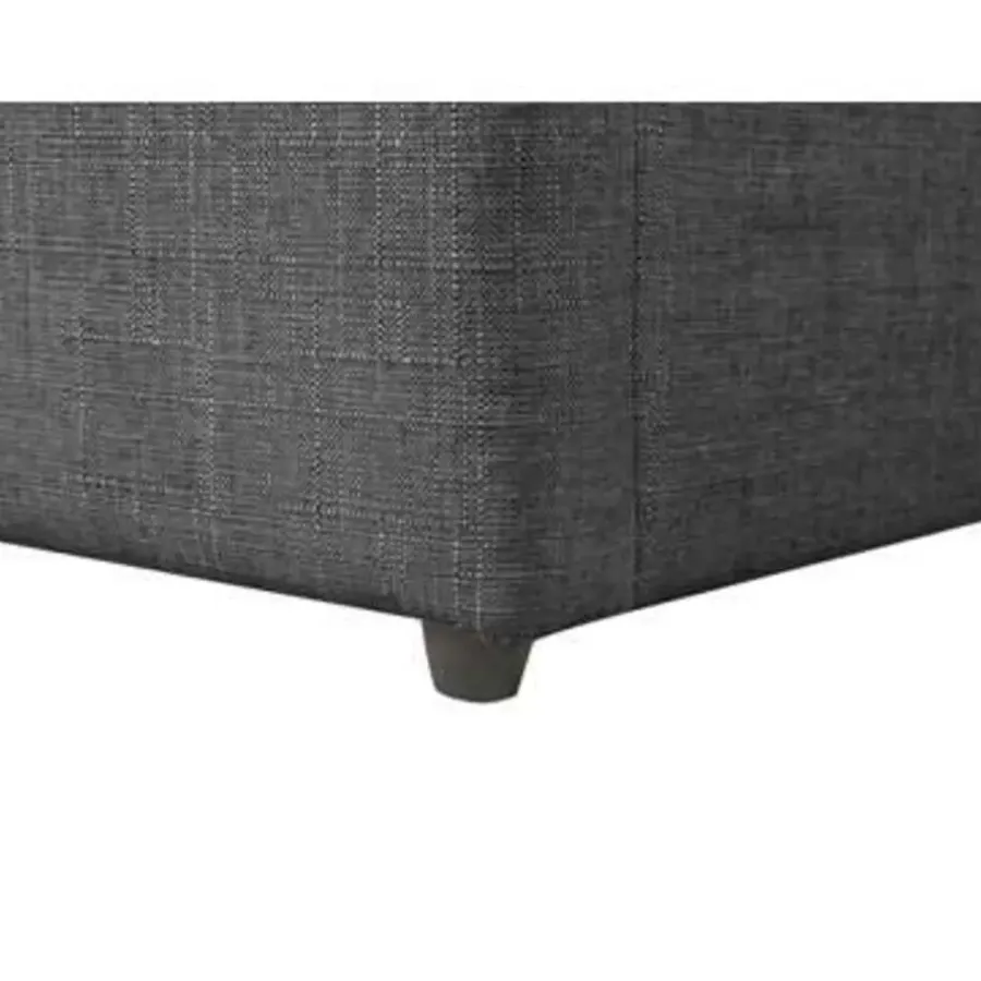 Beliani DINAN - Tweepersoonsbed - Grijs - 160 x 200 cm - Polyester