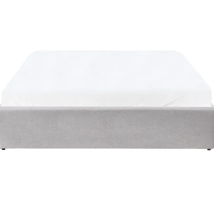Beliani DINAN - Tweepersoonsbed - Lichtgrijs - 160 x 200 cm - Polyester