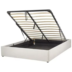 Beliani DINAN - Tweepersoonsbed - Lichtbeige - 140 x 200 cm - Polyester