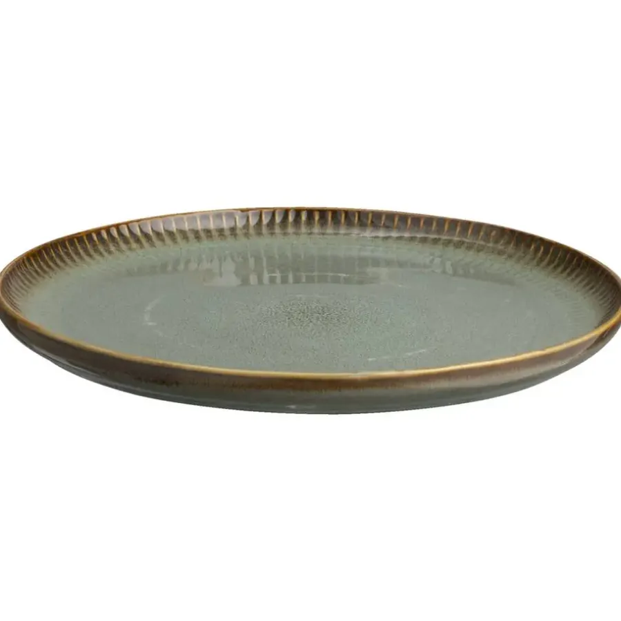Leen Bakker Dinerbord Camille - groen - stoneware - Ø25,5 cm
