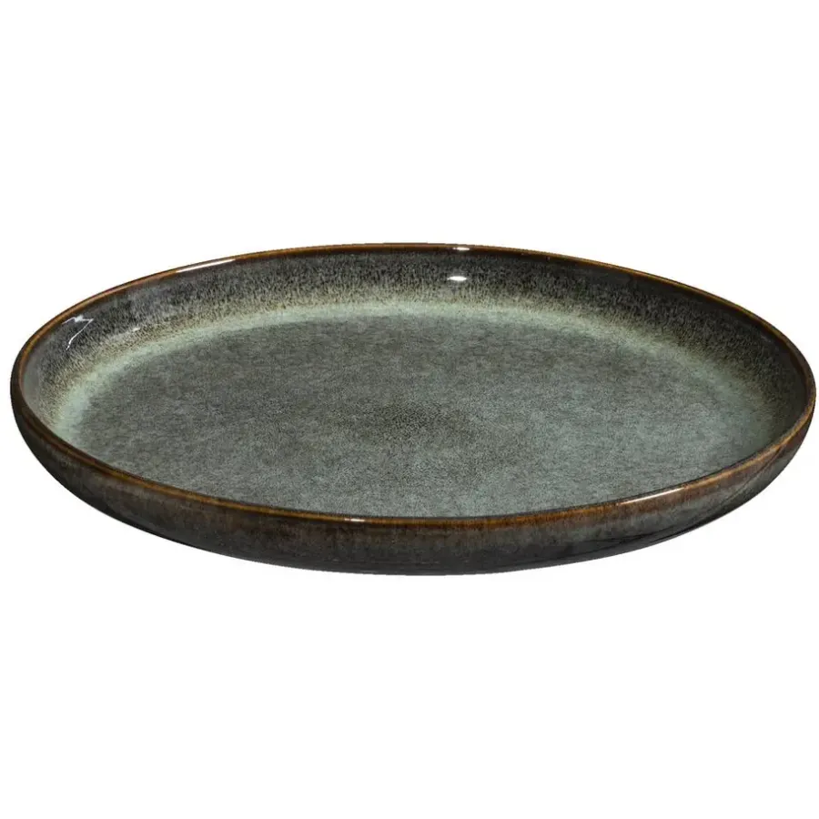 Leen Bakker Dinerbord Emma - groen - stoneware - Ø27 cm