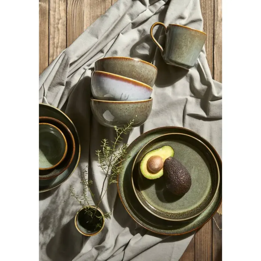 Leen Bakker Dinerbord Emma - groen - stoneware - Ø27 cm