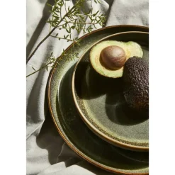 Leen Bakker Dinerbord Emma - groen - stoneware - Ø27 cm