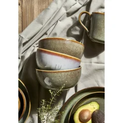 Leen Bakker Dinerbord Emma - groen - stoneware - Ø27 cm