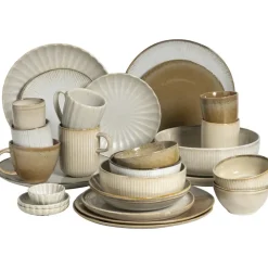 Dinerborden|Borden-Leen Bakker Dinerbord Flora off-white stoneware - Ø27,5cm