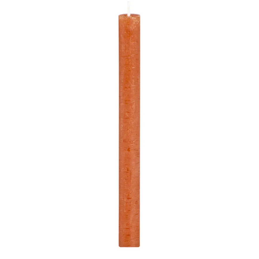 Kaarsen-Leen Bakker Dinerkaars rustiek Sfeer - terracotta - 25 cm