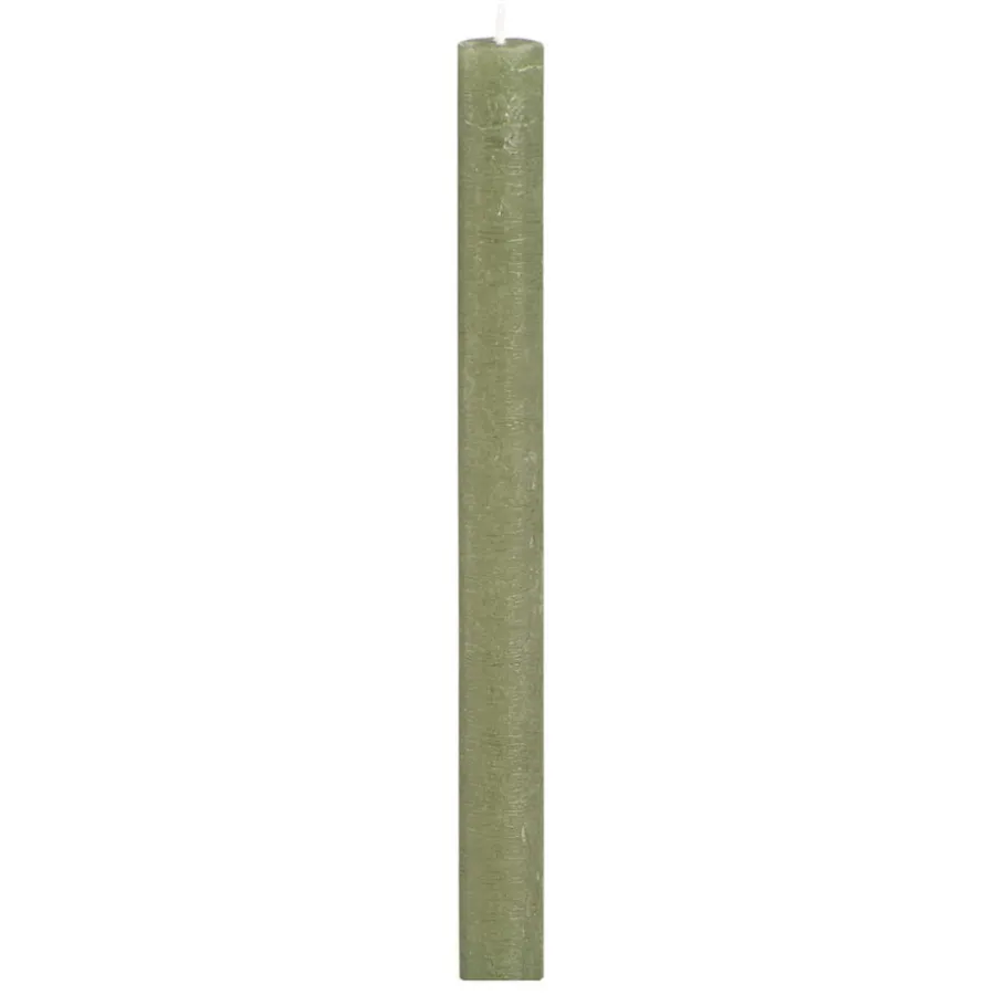 Kaarsen-Leen Bakker Dinerkaars rustiek Sfeer - olijfgroen - 25 cm