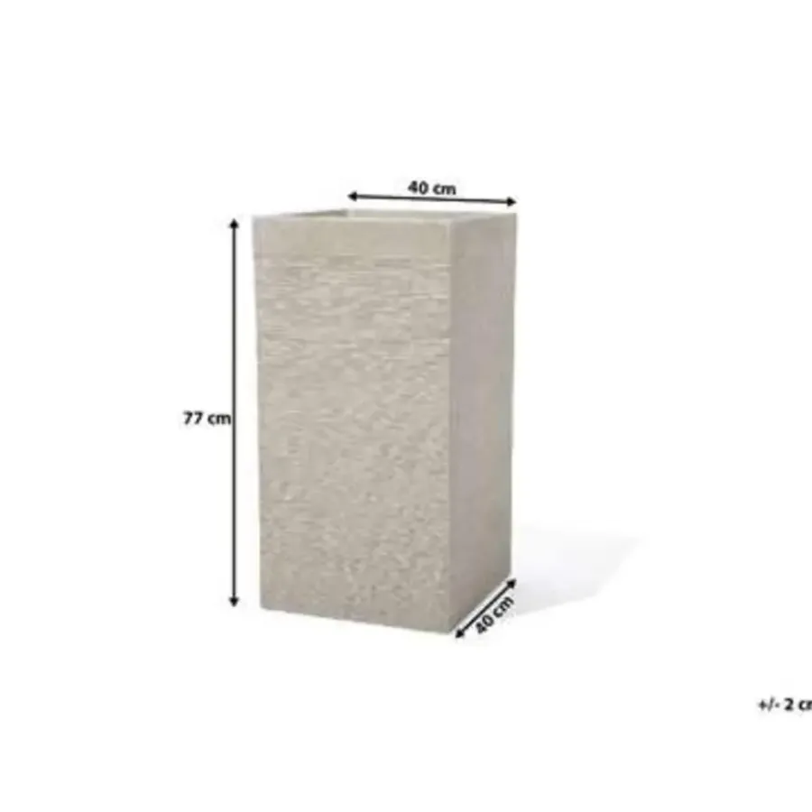 Bloempotten Voor Binnen-Beliani DION - Plantenbak - Lichtbeige - 40 cm - Klei-vezelmengsel