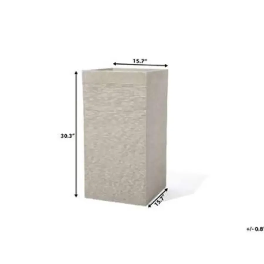 Bloempotten Voor Binnen-Beliani DION - Plantenbak - Lichtbeige - 40 cm - Klei-vezelmengsel