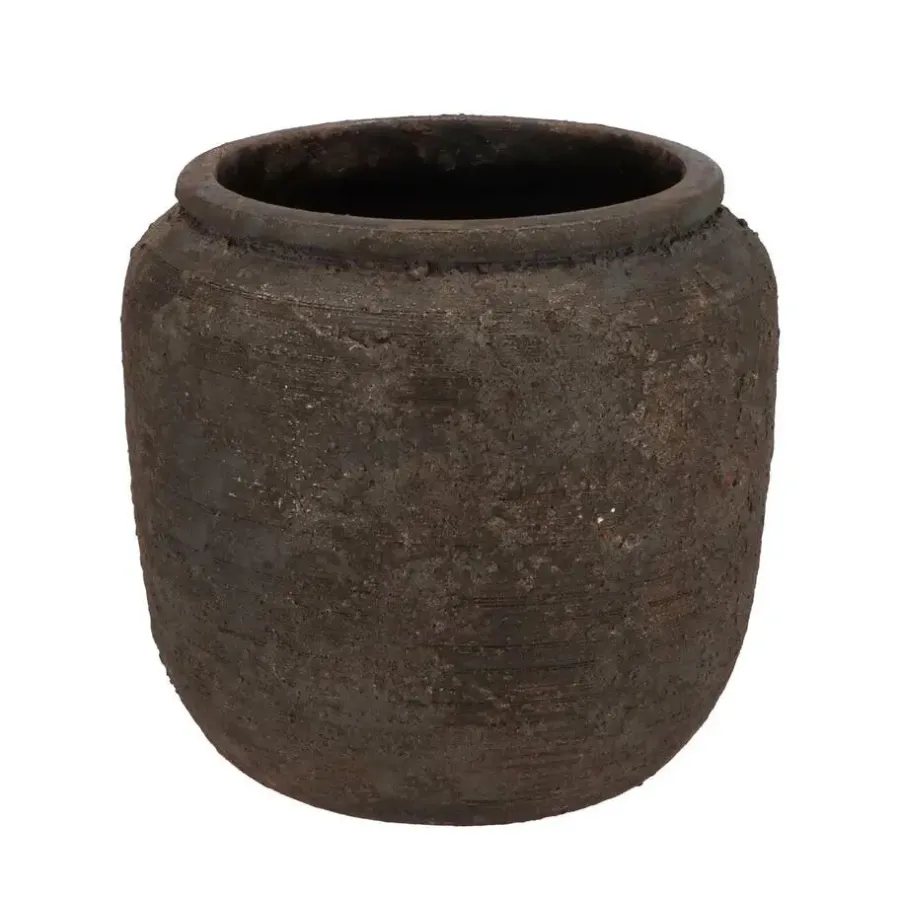 Bloempotten Voor Binnen-DK Design Bloempot kruik model Batu - roestbruin - D18 x H16 cm