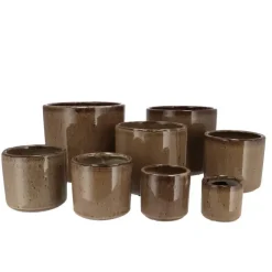 Bloempotten Voor Binnen-DK Design Bloempot model Brown Glaze - taupe - D18 x H20 cm - glanzend