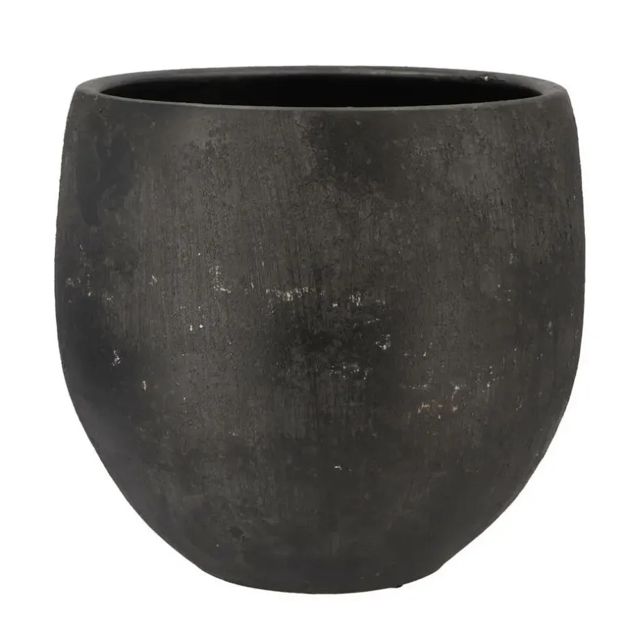 DK Design Bloempot model Maya - verweerd zwart - D32xH35cm - rustiek
