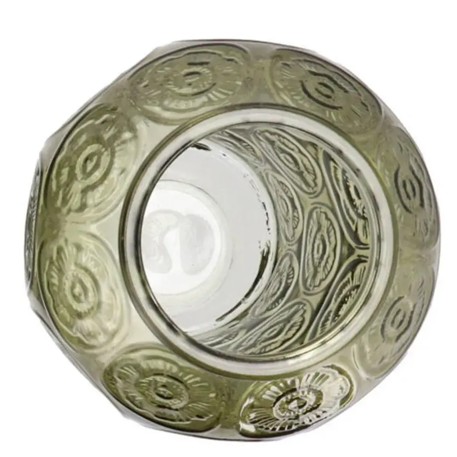 DK Design boeket vaas Circle - glas - olijfgroen - 15 x 25 cm