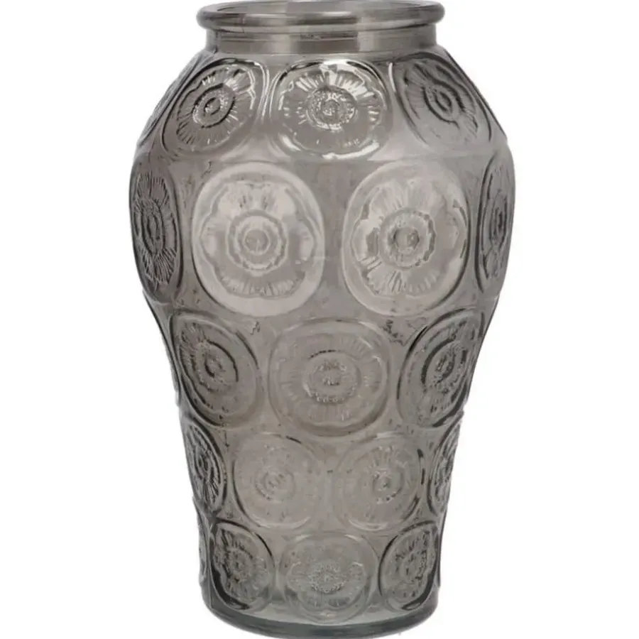DK Design boeket vaas Circle - glas - donkergrijs - 15 x 25 cm