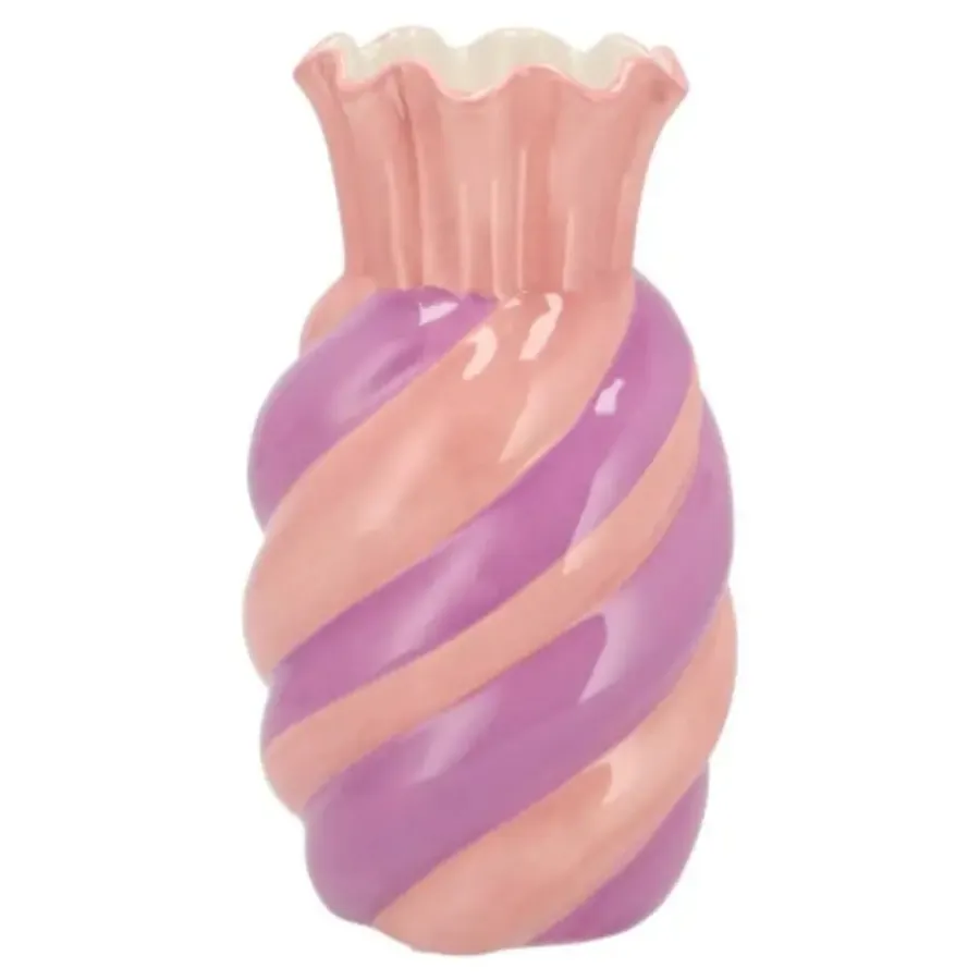 Vazen-DK Design boeket vaas Sweety - keramiek - roze/paars - 15 x 30 cm