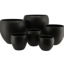 Bloempotten Voor Binnen-DK Design plantenpot - Vinci - zwart mat - D19 x H22 cm