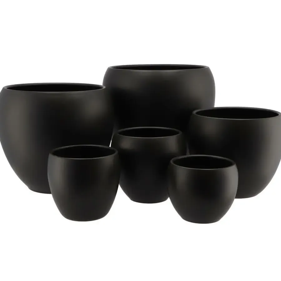 DK Design plantenpot - Vinci - zwart mat - D15 x H17 cm