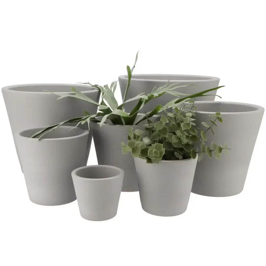 DK Design plantenpot - Vinci - lichtgrijs mat - D10 x H12 cm