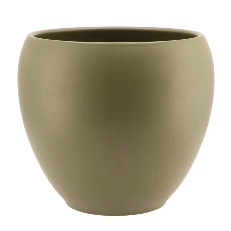 DK Design plantenpot Vinci - olijfgroen mat - D24 x H27 cm