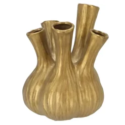 Vazen-DK Design vaas Aglio - tulpenvaas - goud mat - D20 x H25 cm