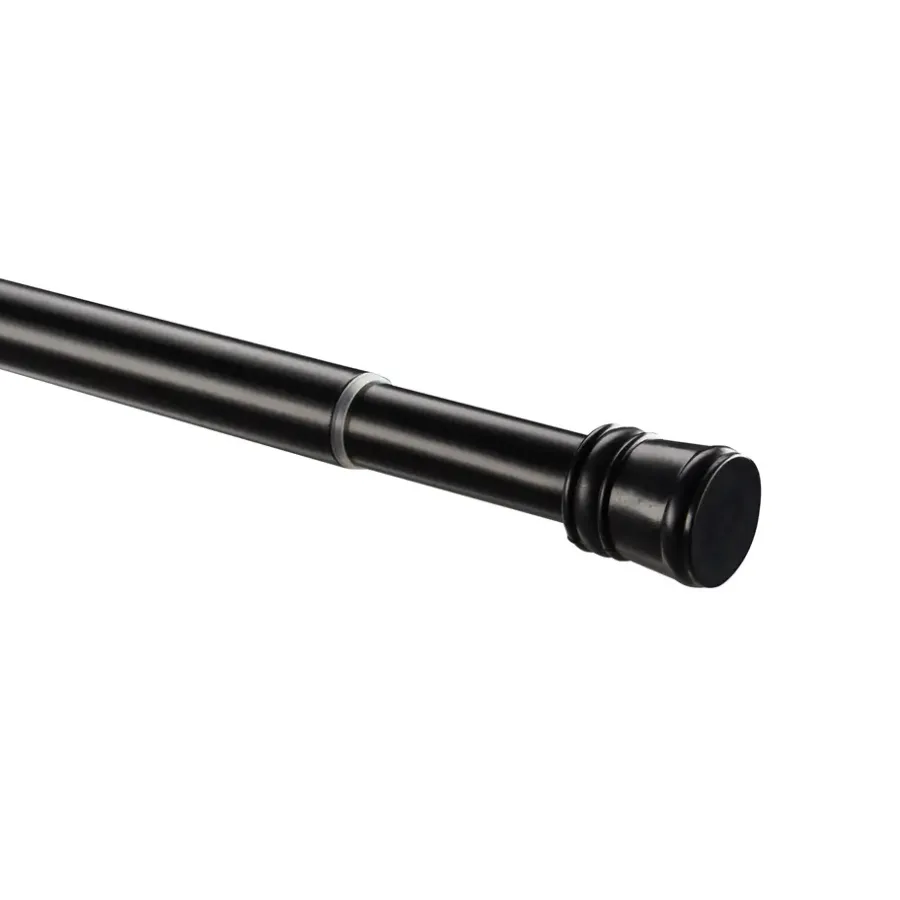 Gordijnroedes-ACAZA Douche Gordijnstang XL, aanpasbaar van 140 tot 260 cm, zelfklemmend, zwart