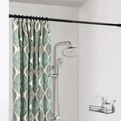 Gordijnroedes-ACAZA Douche Gordijnstang XL, aanpasbaar van 140 tot 260 cm, zelfklemmend, zwart